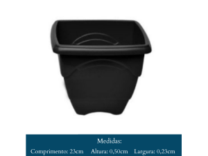 VASO  QUADRADO MEDIO 5,5   LITROS  PRETO  6700