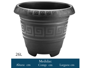 VASO REDONDO  EG 26    LITROS  PRETO  021108