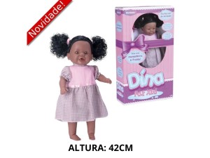BONECA DINA FAZ XIXI NEGRA REF 507