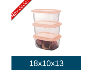 CONJ. POTE RETANGULAR MD 3 PCS - TRANSP. - LINHA PRIME 1789