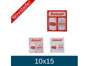 PORTA RETRATO PLASTICO DUPLO AMOR DO MUNDO 10X15 CM REF. WD09904