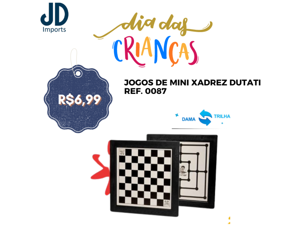 Jogo Xadrez Trilha Pequeno Dutati - Lojas Tem