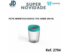 POTE HERMETICO ROSCA TPA VERDE 250 ML REF.966