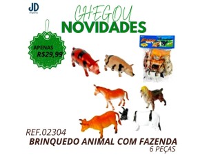 BRINQUEDO ANIMAL   COM   6  FAZENDA  PECAS