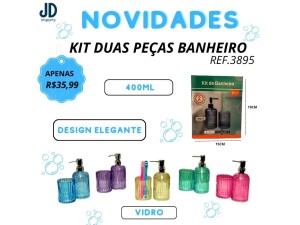 KIT 2PCS BANHEIRO VIDRO DUBLIN SORTIDO CT3093