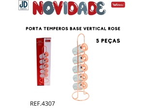 PORTA TEMPEROS COM 5 PÇS BASE VERTICAL ROSE 4307